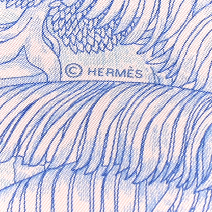 Hermes Silk Faubourg Tropical Scarf 90 Rose The Bleu Jean 5 of 6