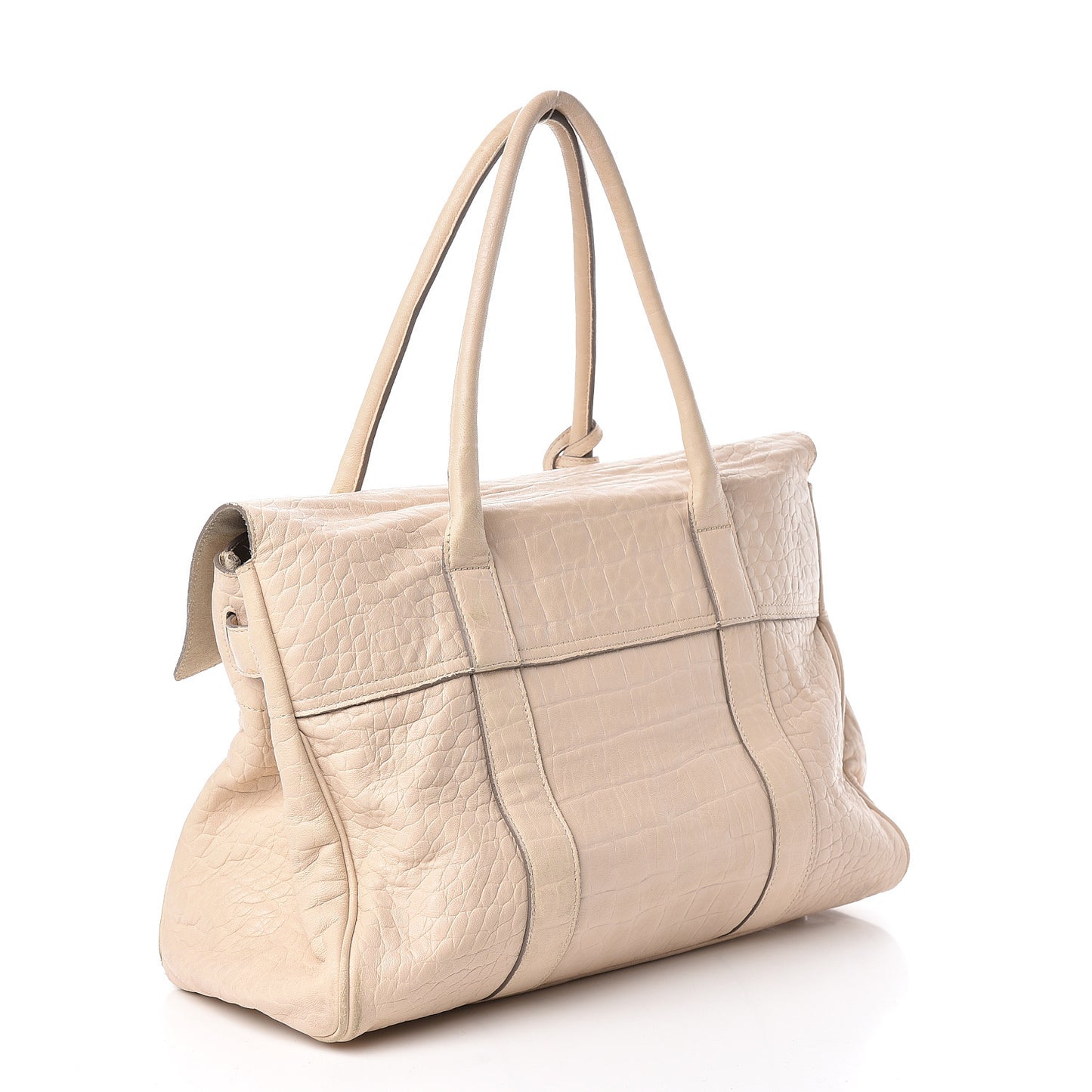 Calfskin Crocodile Embossed Bayswater Snowball White