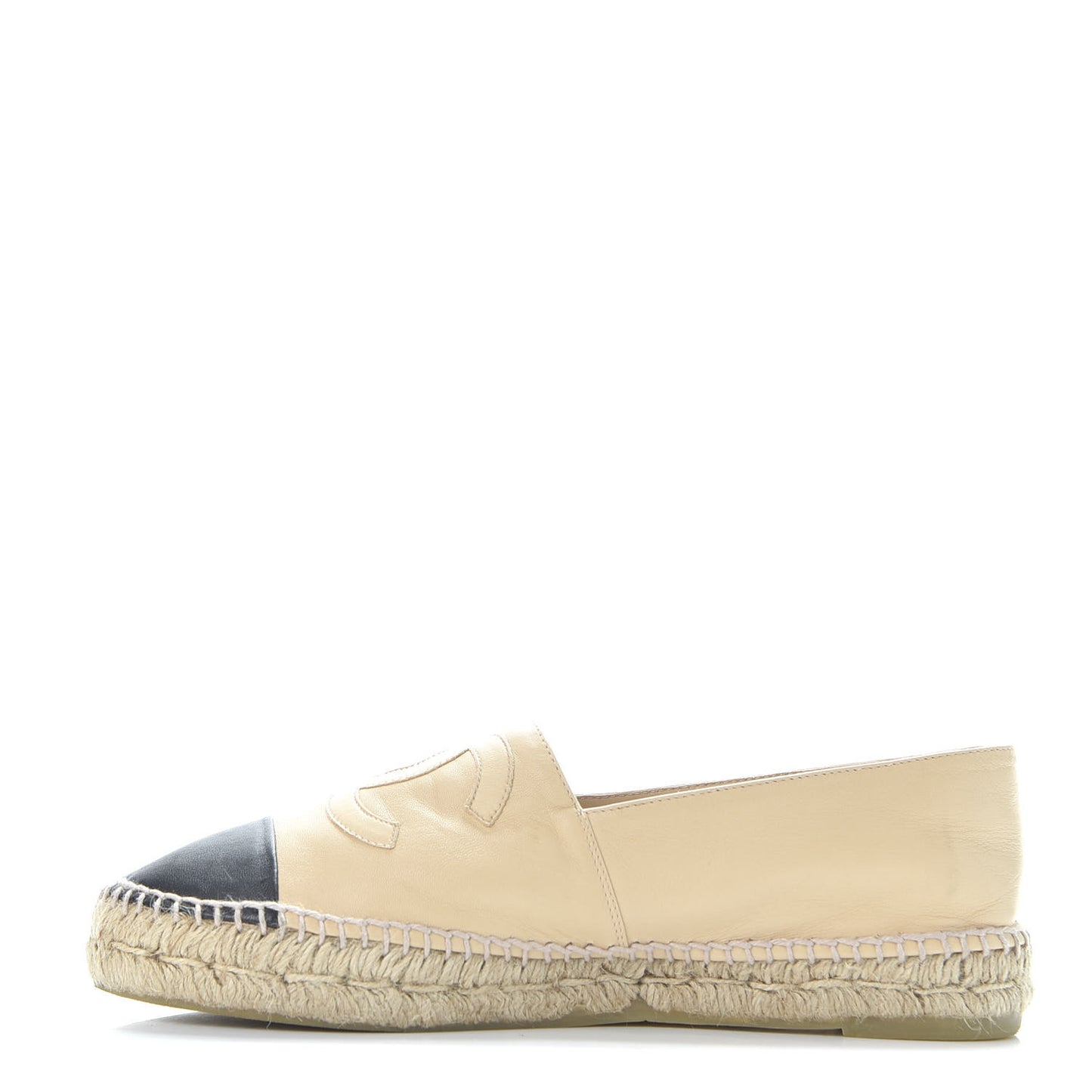 Lambskin CC Espadrilles 41 Beige Black
