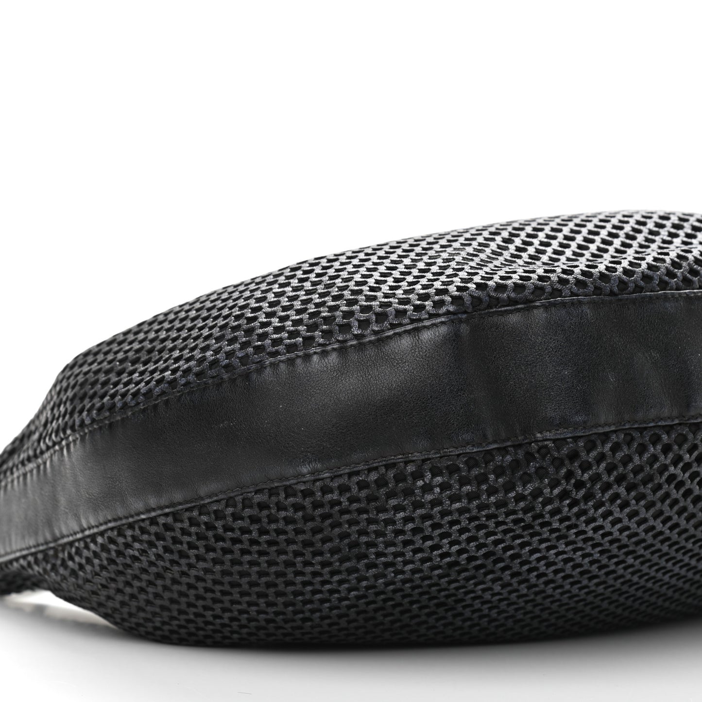 Leather Perforated Hobo Black