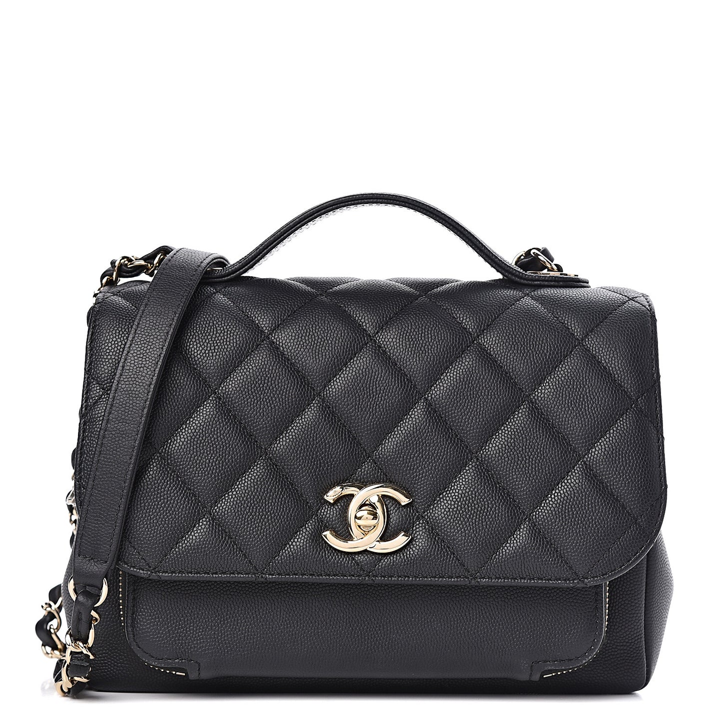 Caviar Quilted Medium Business Affinity Flap Black