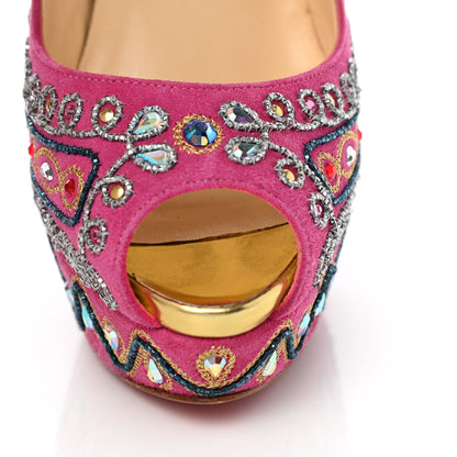 Christian Louboutin Crystal Suede Bollywoody 150 Pumps 40 Hot Pink 10 of 12