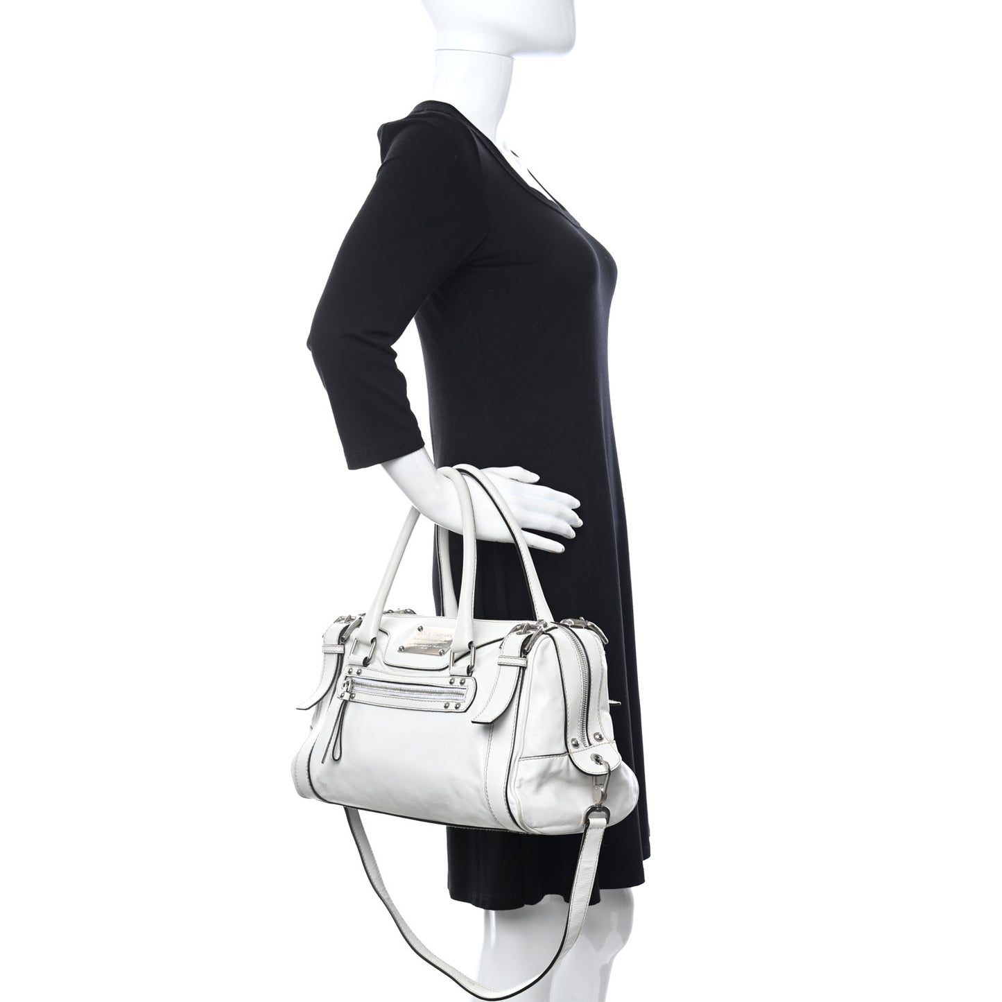 Smooth Calfskin Miss Easy Way Satchel White