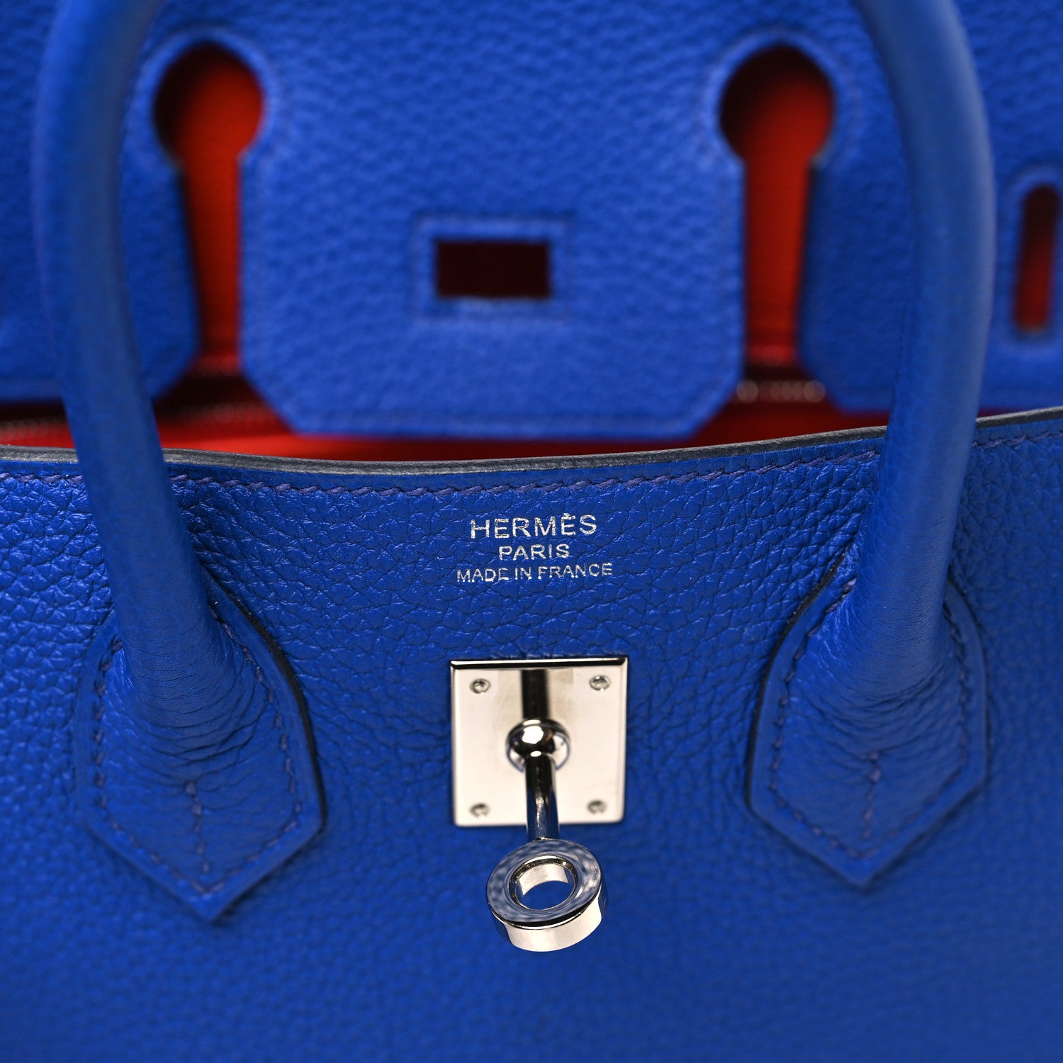 Hermes Togo Verso Birkin 25 Bleu Royal Capucine 6 of 11