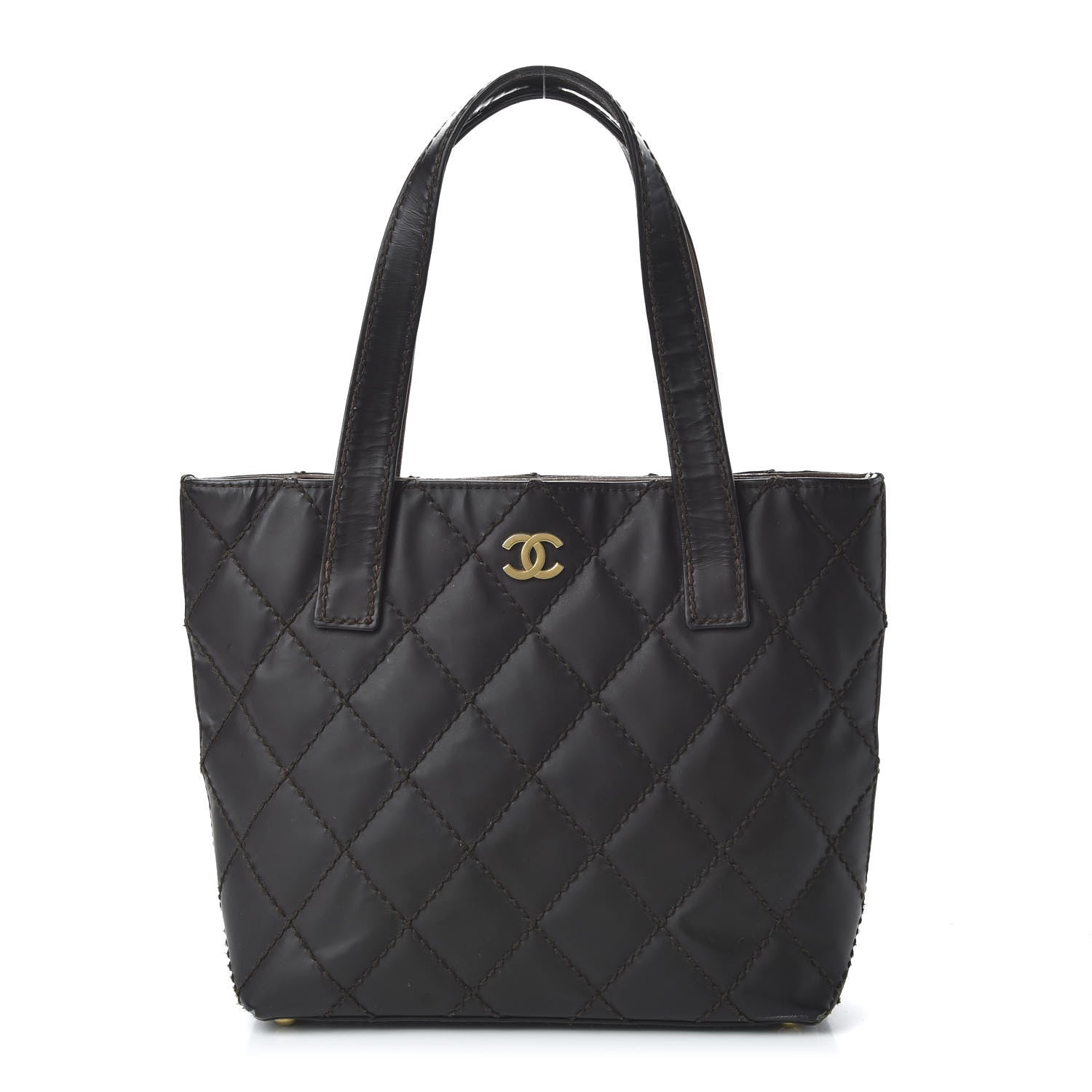 Chanel Glazed Calfskin Quilted Tote Brown 1 of 13