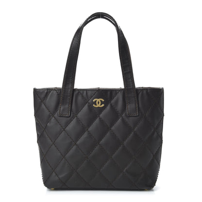 Chanel Glazed Calfskin Quilted Tote Brown 1 of 13