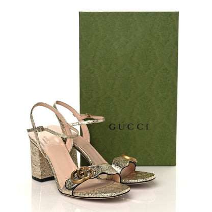 Gucci Galassia GG Marmont Ankle Wrap 75mm Sandals 40.5 Platino 8 of 8