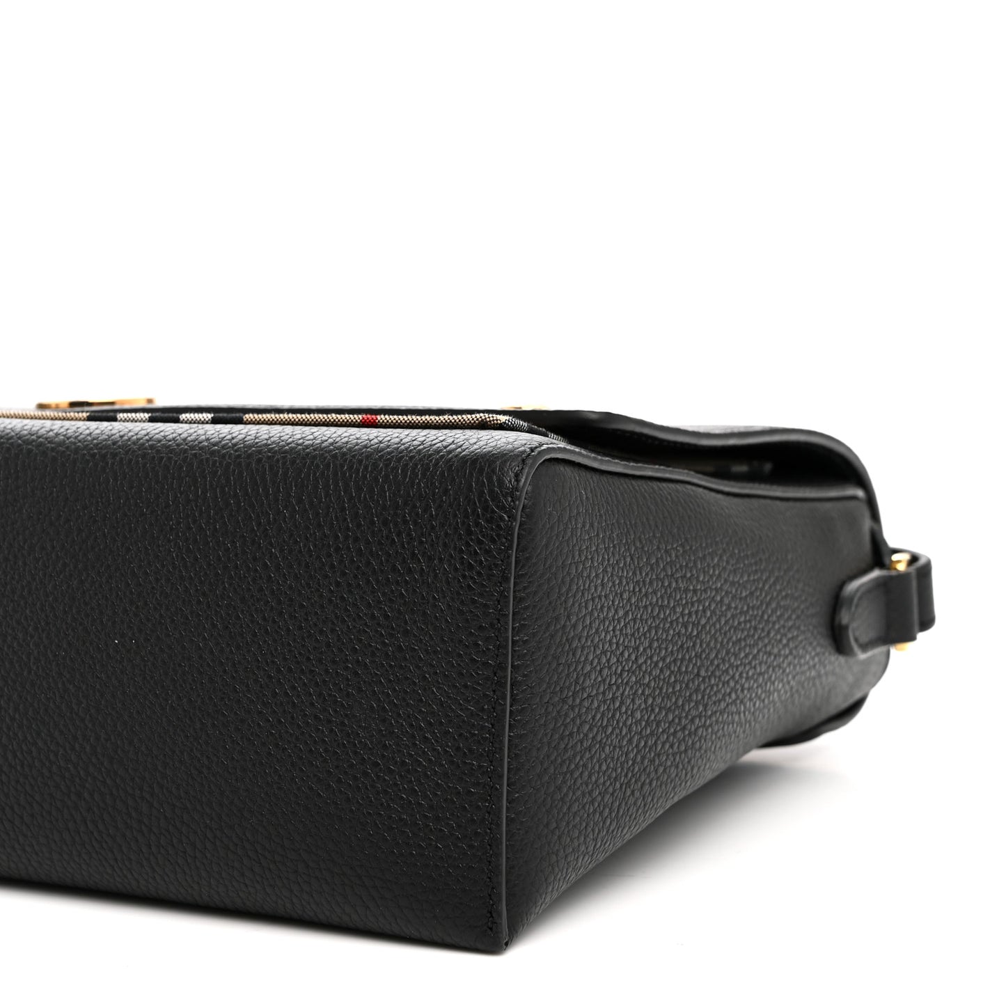 Grainy Calfskin Vintage Check Note Crossbody Bag Black