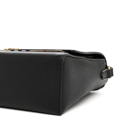 Burberry Grainy Calfskin Vintage Check Note Crossbody Bag Black 9 of 10