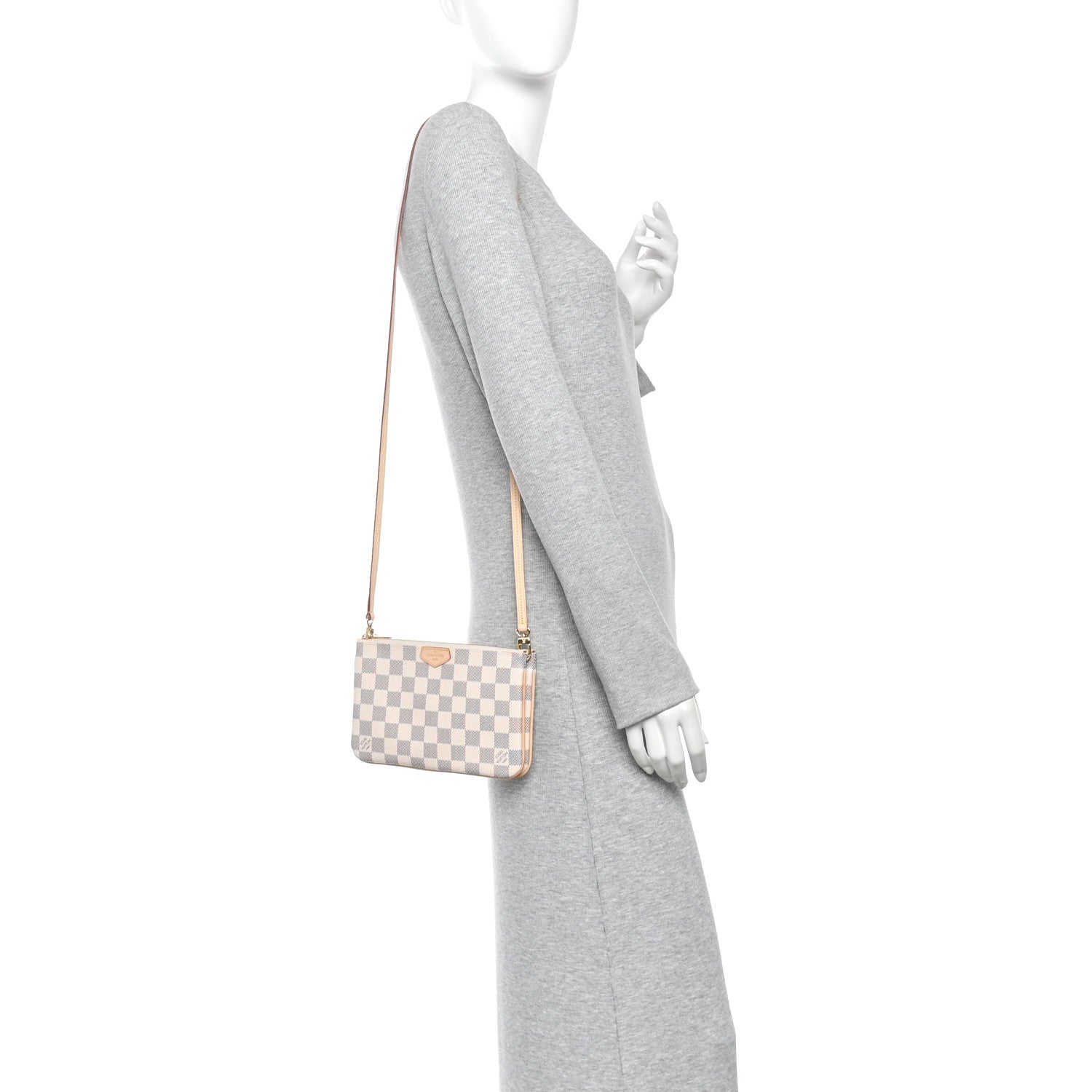 Louis Vuitton Damier Azur Double Zip Pochette 2 of 10