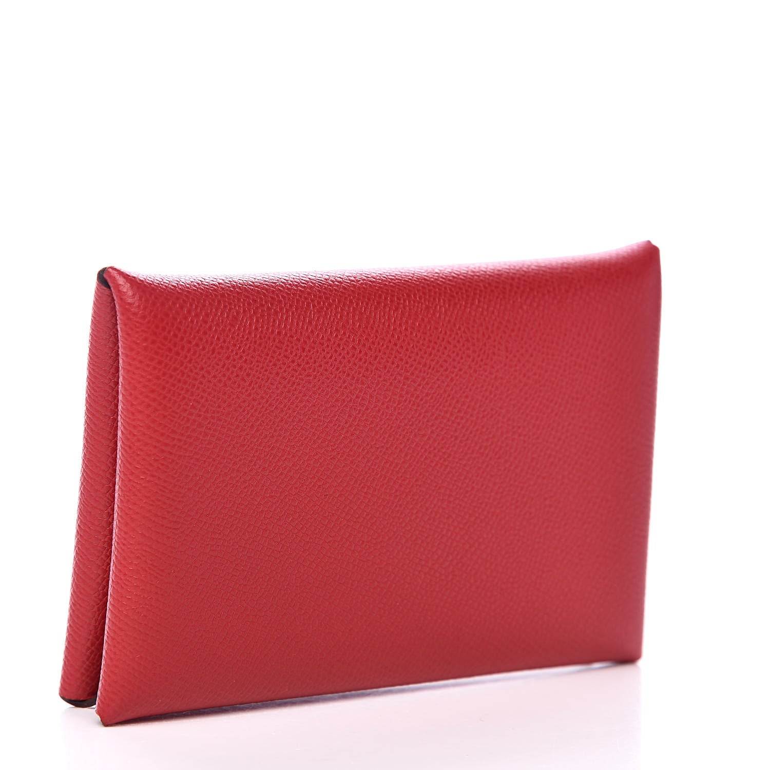 Hermes Madame Calfskin Calvi Card Case Rouge Piment 3 of 8