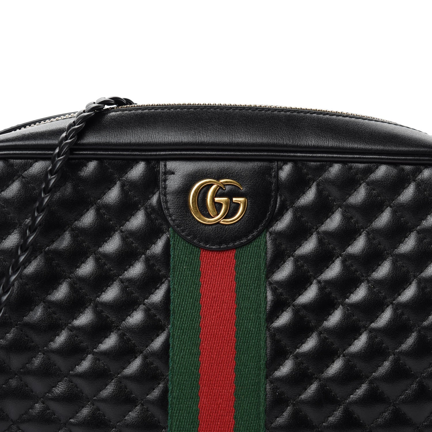 Gucci Calfskin Web Trapuntata Small GG Shoulder Bag Black 10 of 10