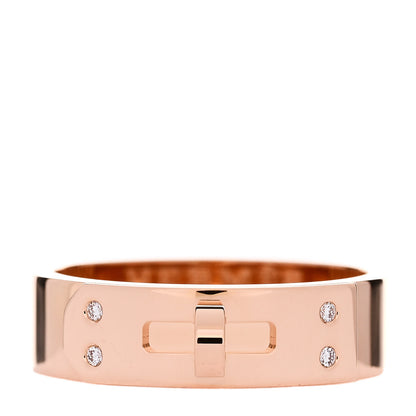 Hermes 18K Rose Gold Diamond PM Kelly Ring 49 5 1 of 5