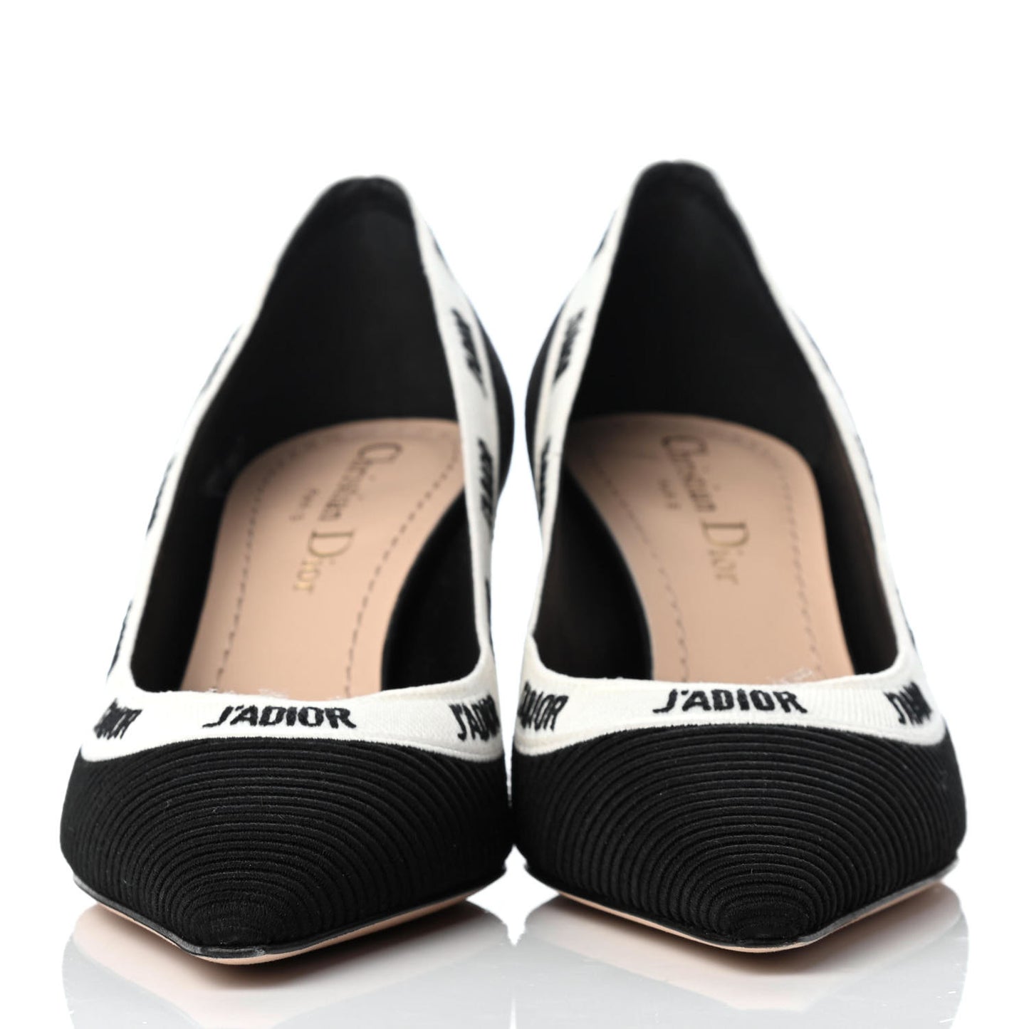 Technical Canvas Ribbon Embroidered J'Adior 65mm Pumps 35.5 Black