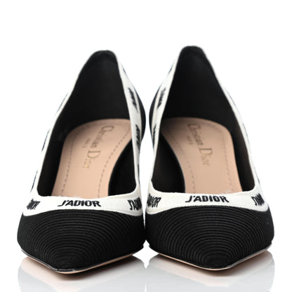 Christian Dior Technical Canvas Ribbon Embroidered J'Adior 65mm Pumps 35.5 Black 2 of 9