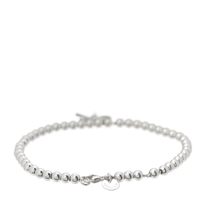 Tiffany Sterling Silver 4mm Bow Bead Bracelet 3 of 5