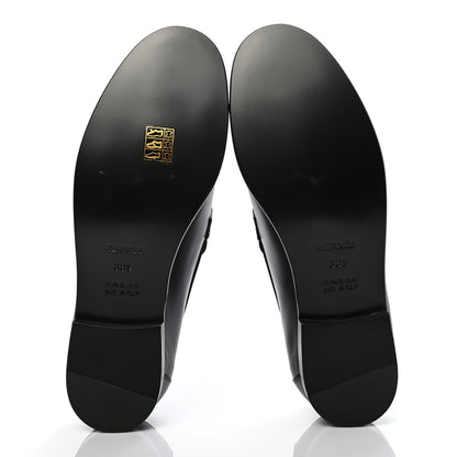 Hermes Calfskin Womens Destin Loafer 38.5 Black 6 of 9