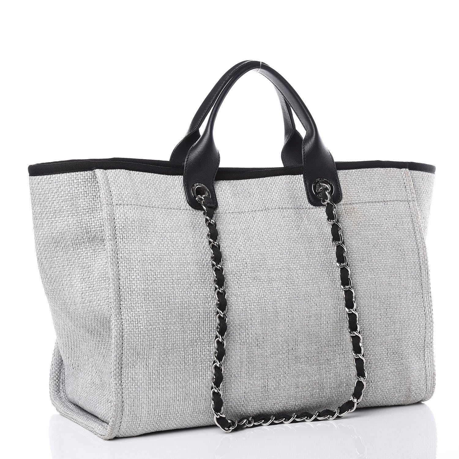 Chanel Canvas Deauville Large Tote Grey 4 of 13