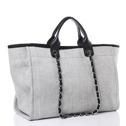 Chanel Canvas Deauville Large Tote Grey 4 of 13