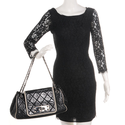 Chanel Lambskin Quilted East West Accordion Flap Black 2 of 7
