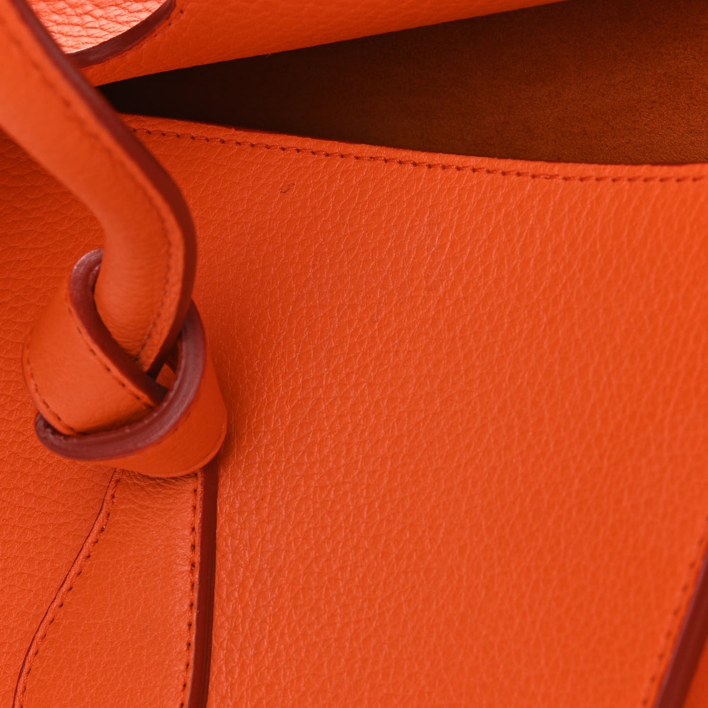 Crisped Calfskin Small Tie Knot Tote Bright Orange