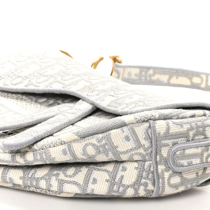Christian Dior Oblique Embroidered Saddle Bag Gray 10 of 10
