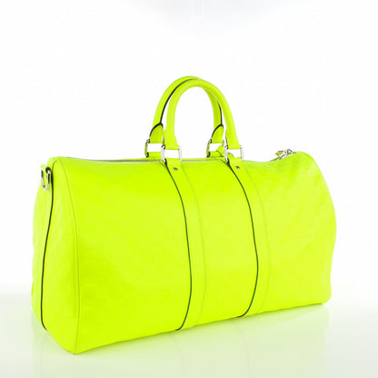 Louis Vuitton Damier Fluo Infini Keepall Bandouliere 45 Yellow 3 of 8