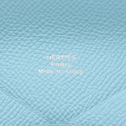 Hermes Epsom Calvi Card Case Bleu Atoll 6 of 10
