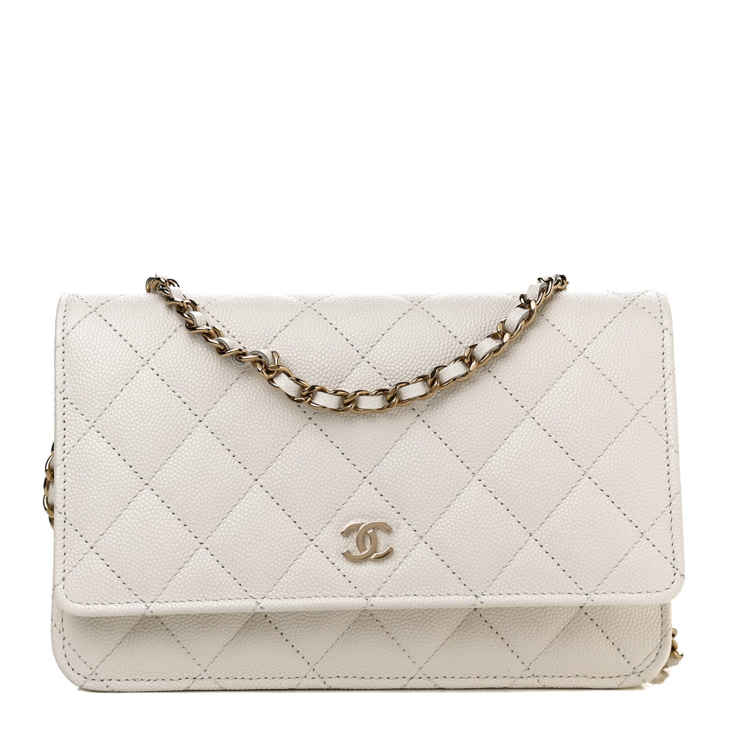 Chanel Caviar Quilted Wallet On Chain WOC White 1 of 11