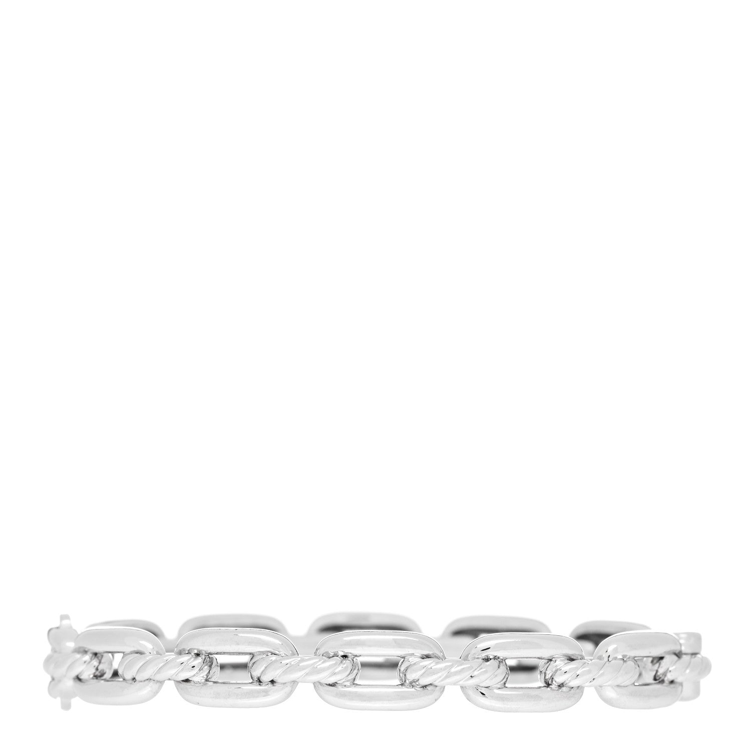 David Yurman 18K White Gold Diamond Stax Chain Link Bracelet 2 of 3
