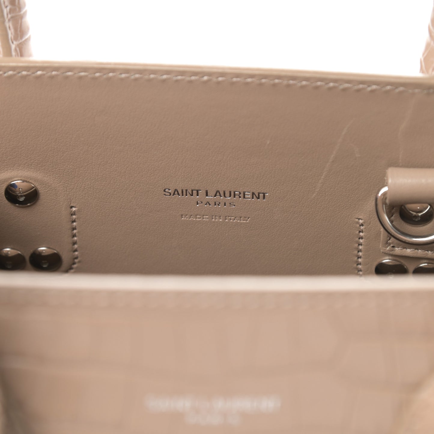 Calfskin Crocodile Embossed Baby Sac De Jour Brown