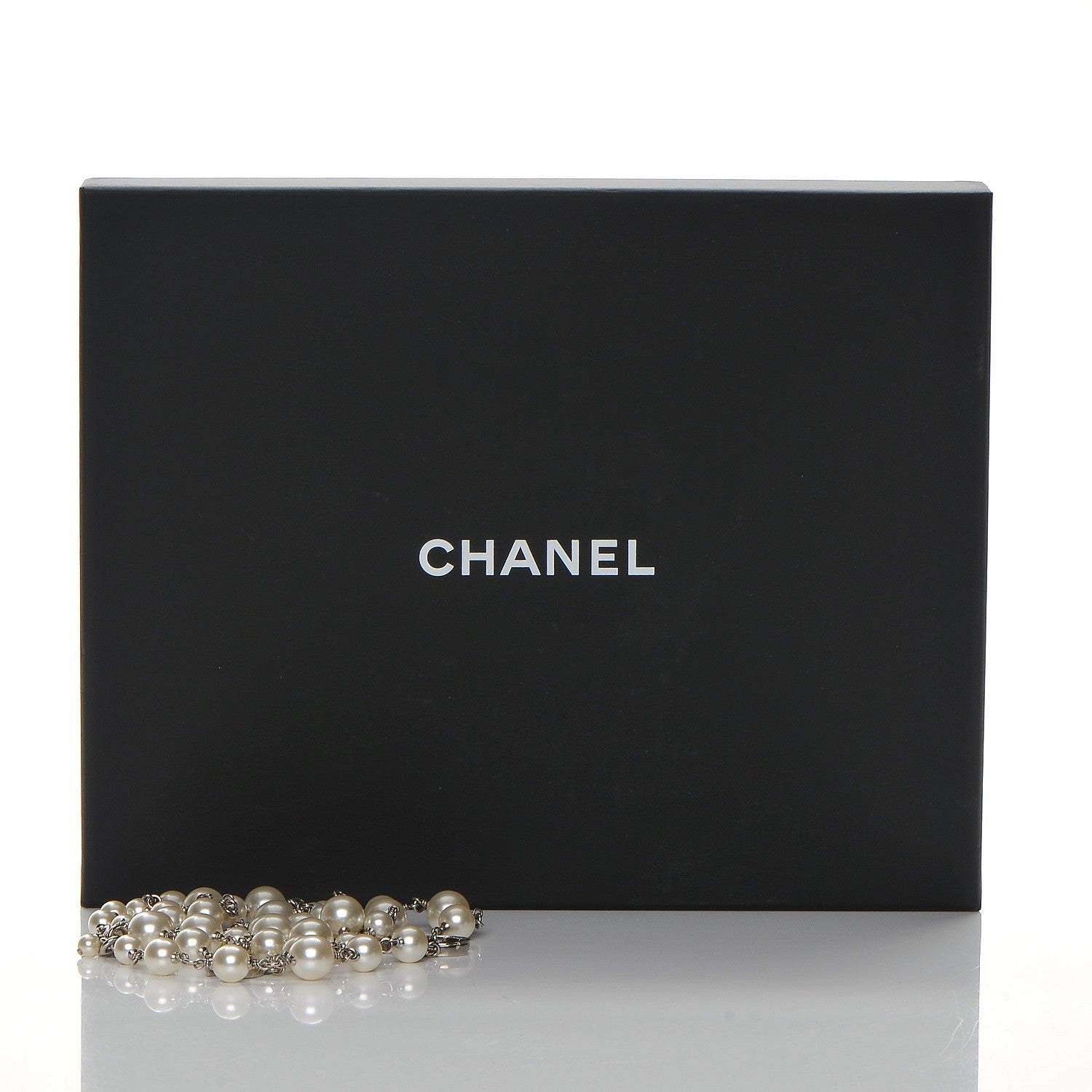 Chanel Crystal Pearl CC Long Necklace Silver 6 of 6