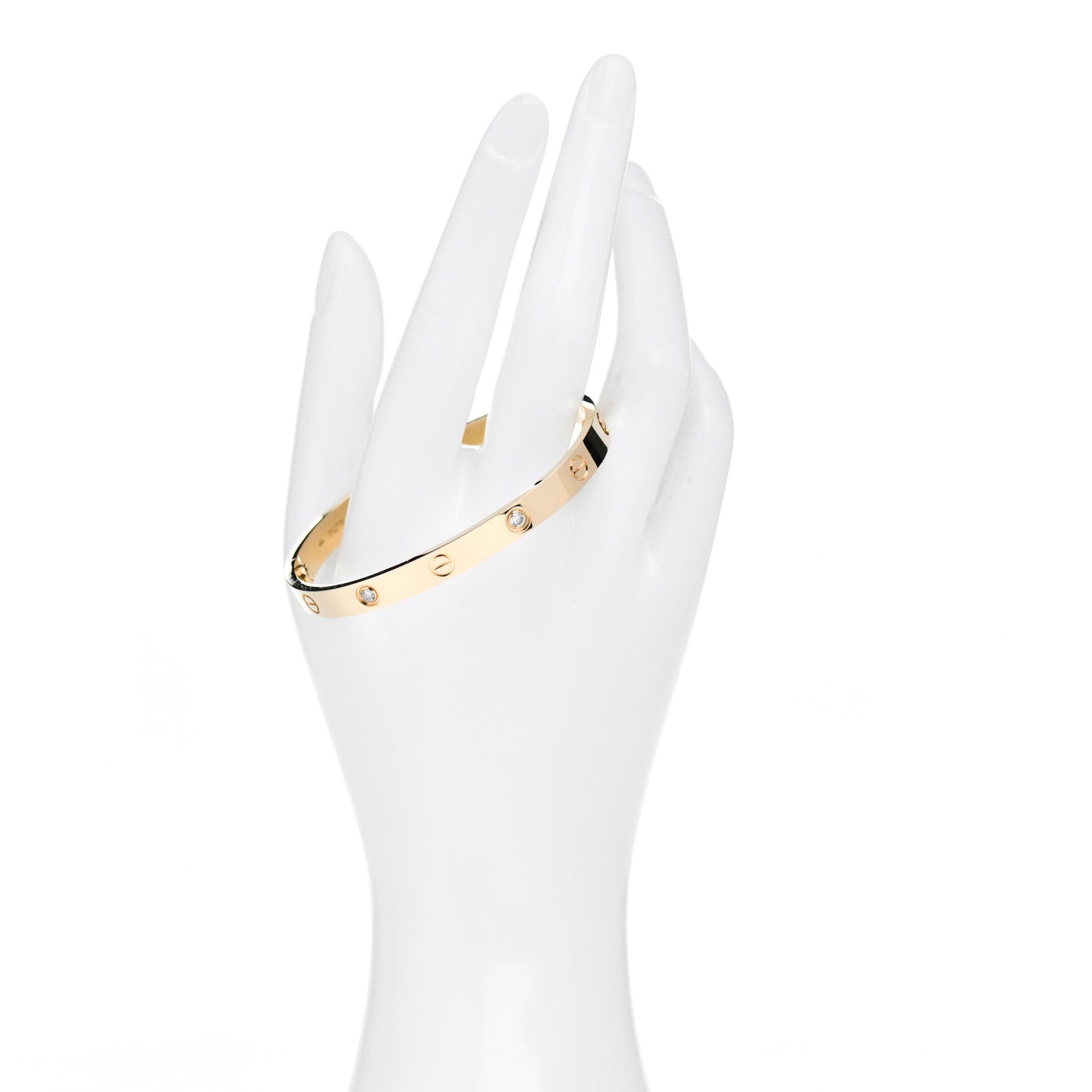 Cartier 18K Yellow Gold 4 Diamond LOVE Bracelet 18 2 of 6