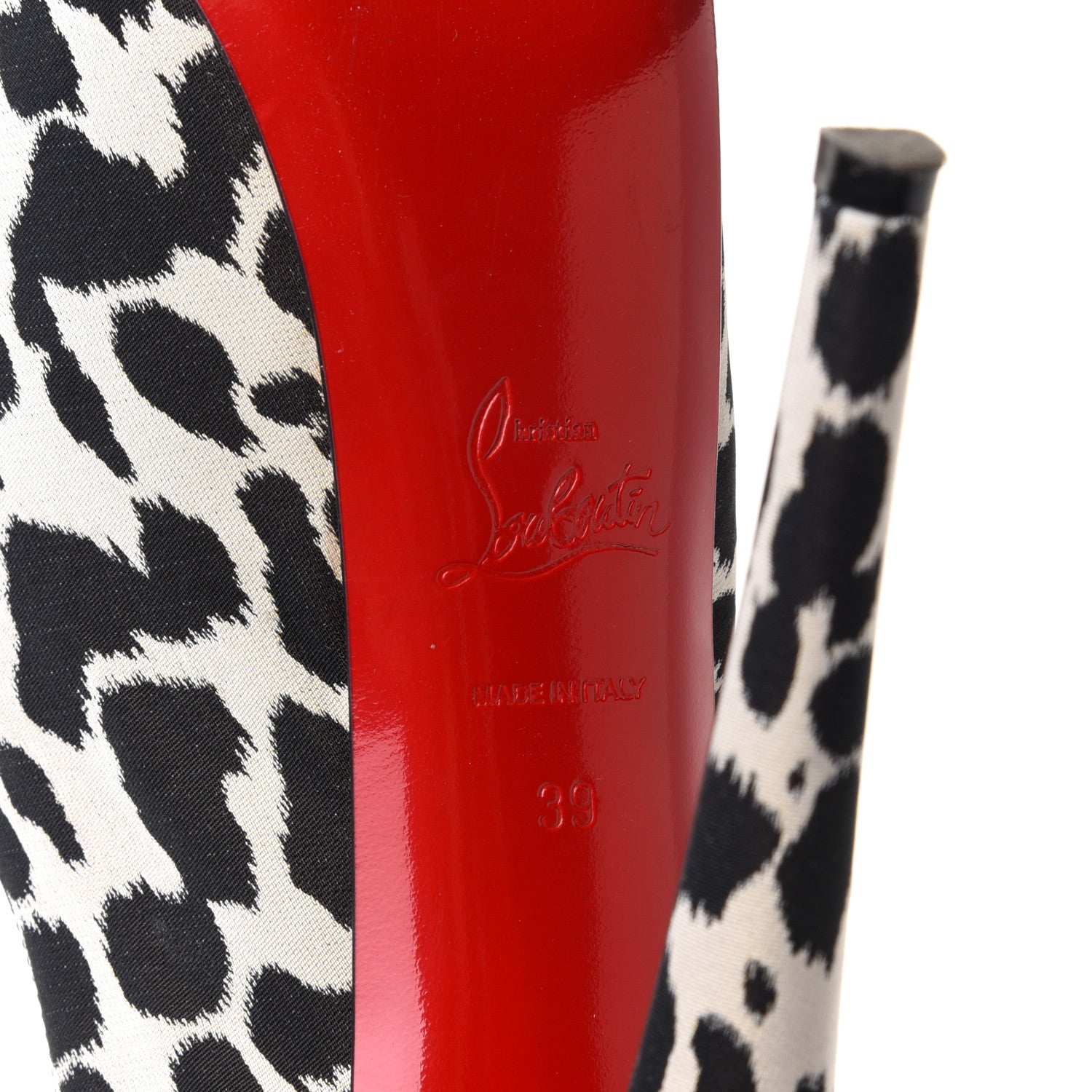 Christian Louboutin Tissu Leopardino Lady Daf 160 Pumps 39 Black White 6 of 13