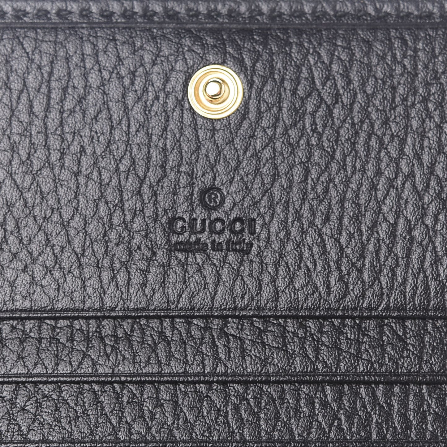 Pebbled Calfskin GG Marmont Card Case Black