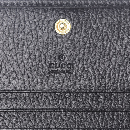 Gucci Pebbled Calfskin GG Marmont Card Case Black 6 of 7