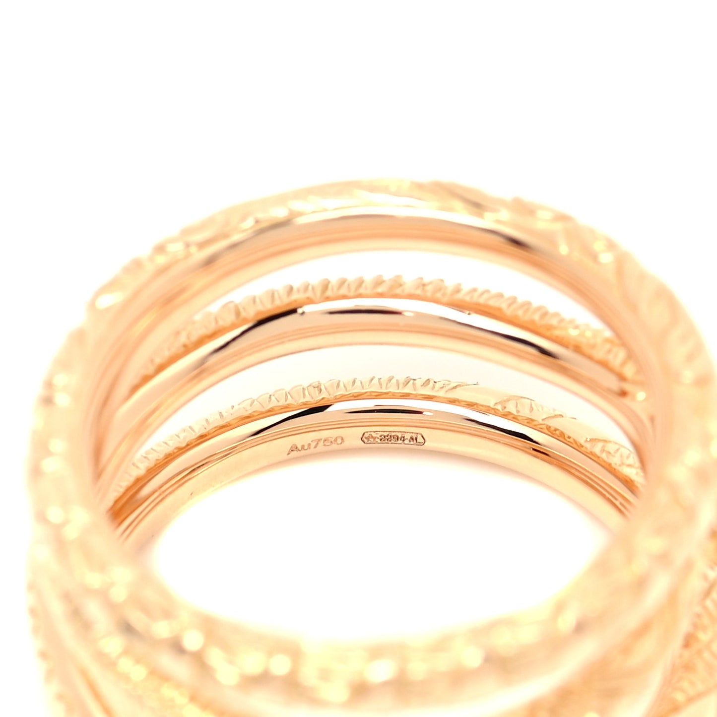 18K Yellow Gold Turquoise Ouroboros Snake Three Row Wrap Ring 56 7.5