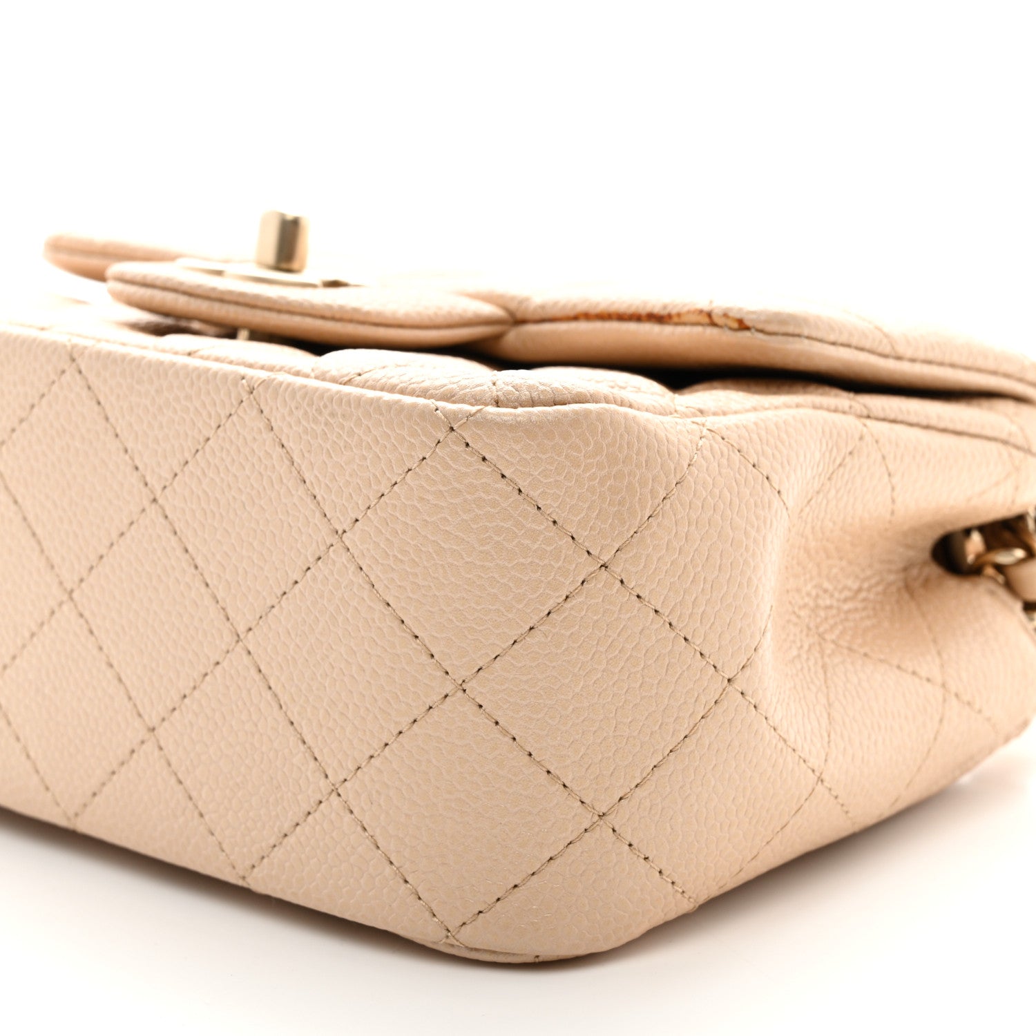 Chanel Caviar Quilted Mini Square Flap Beige 10 of 12