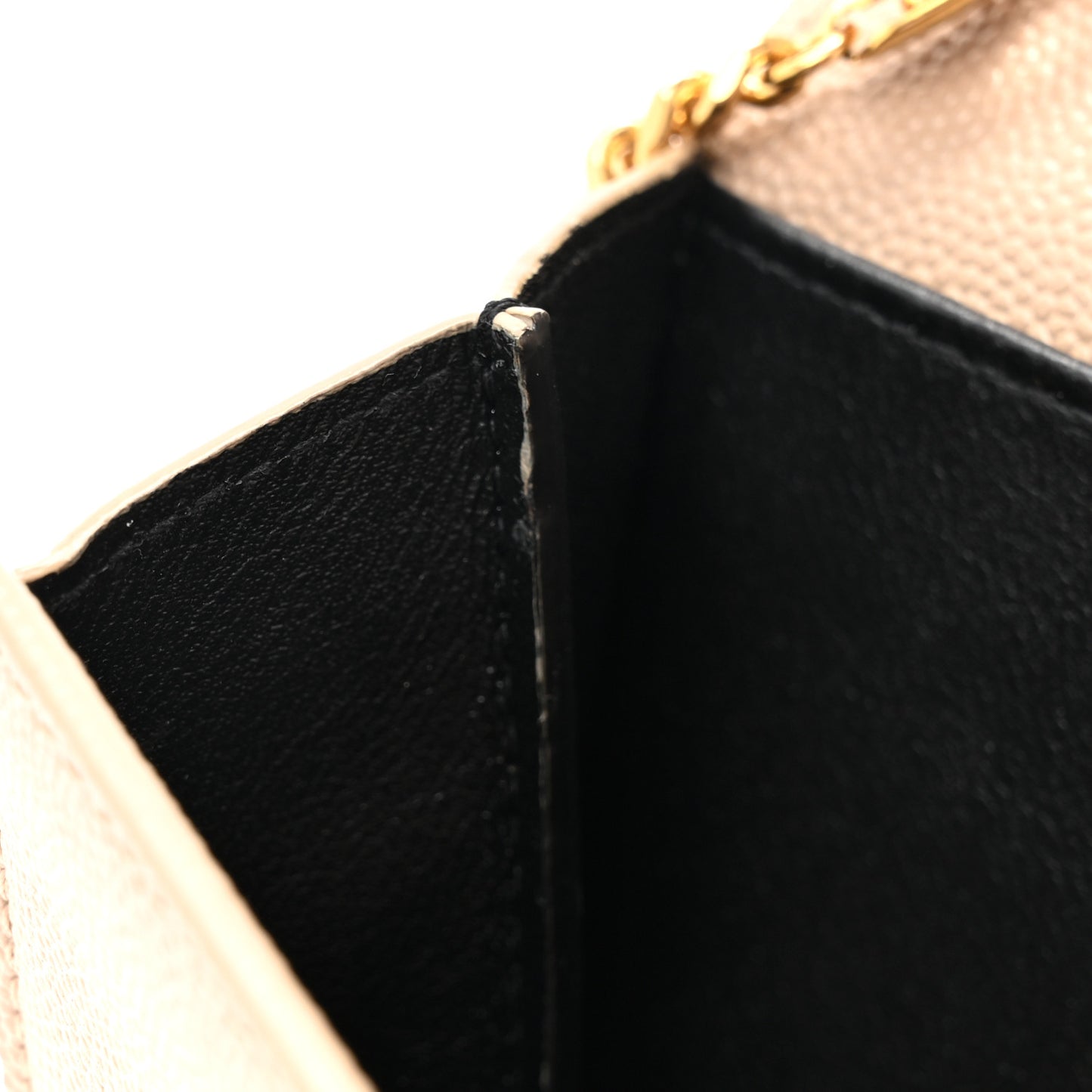 Grain De Poudre Monogram Uptown Chain Wallet Dark Beige