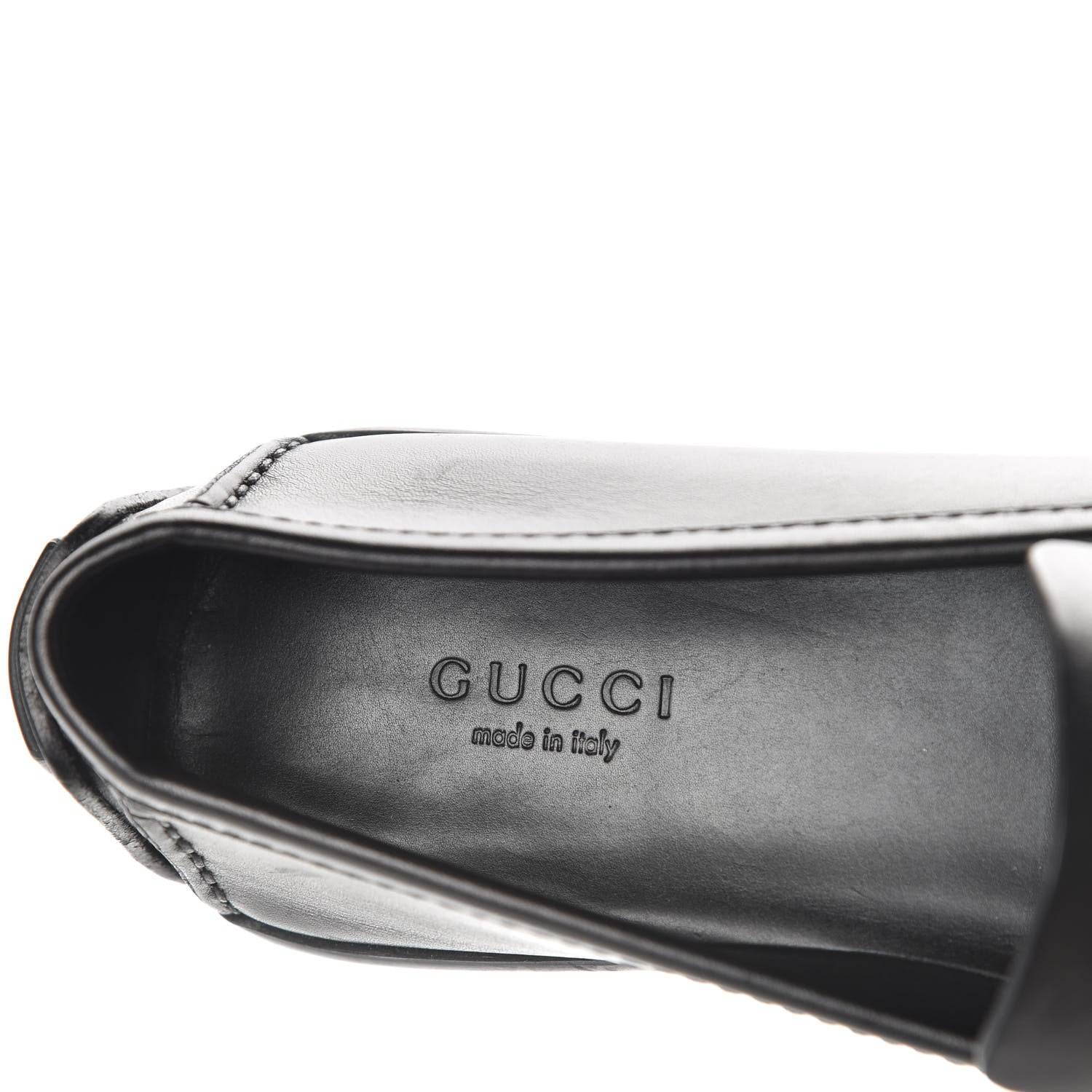 Gucci Calfskin Mens Horsebit Driver Loafers 8 Black 7 of 10
