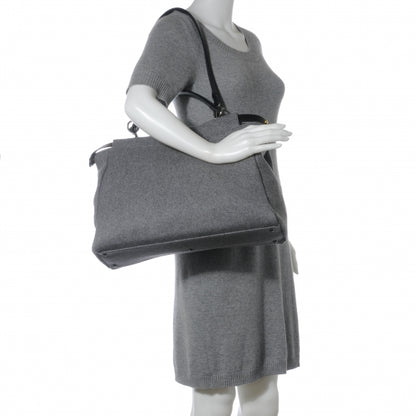 Fendi Flannel Large Peekaboo Iconic Satchel Grey 2 of 9