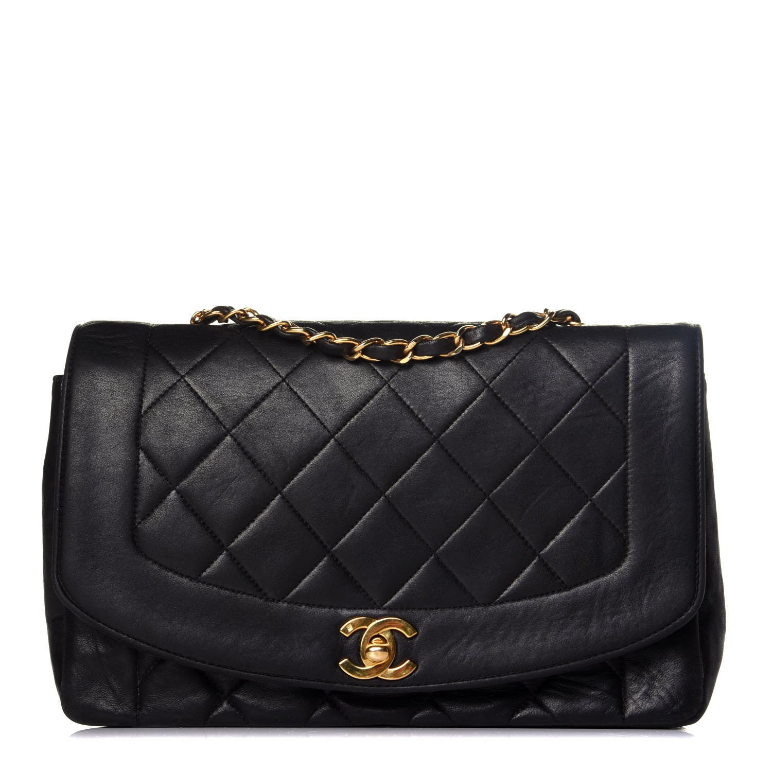 Chanel Lambskin Quilted Medium Single Flap Black 1 of 9