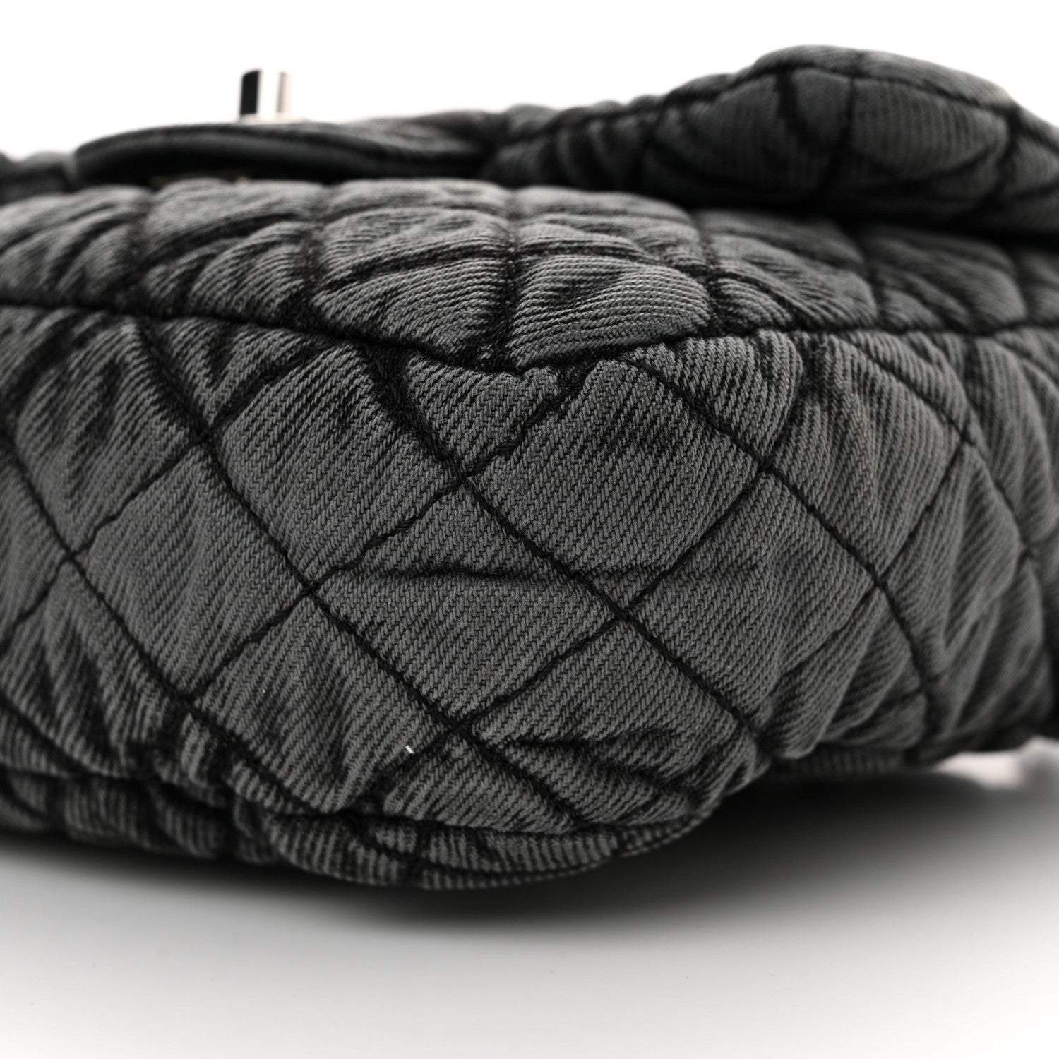 Chanel Washed Denim Quilted Small Denimpression Flap Grey Black 11 of 13