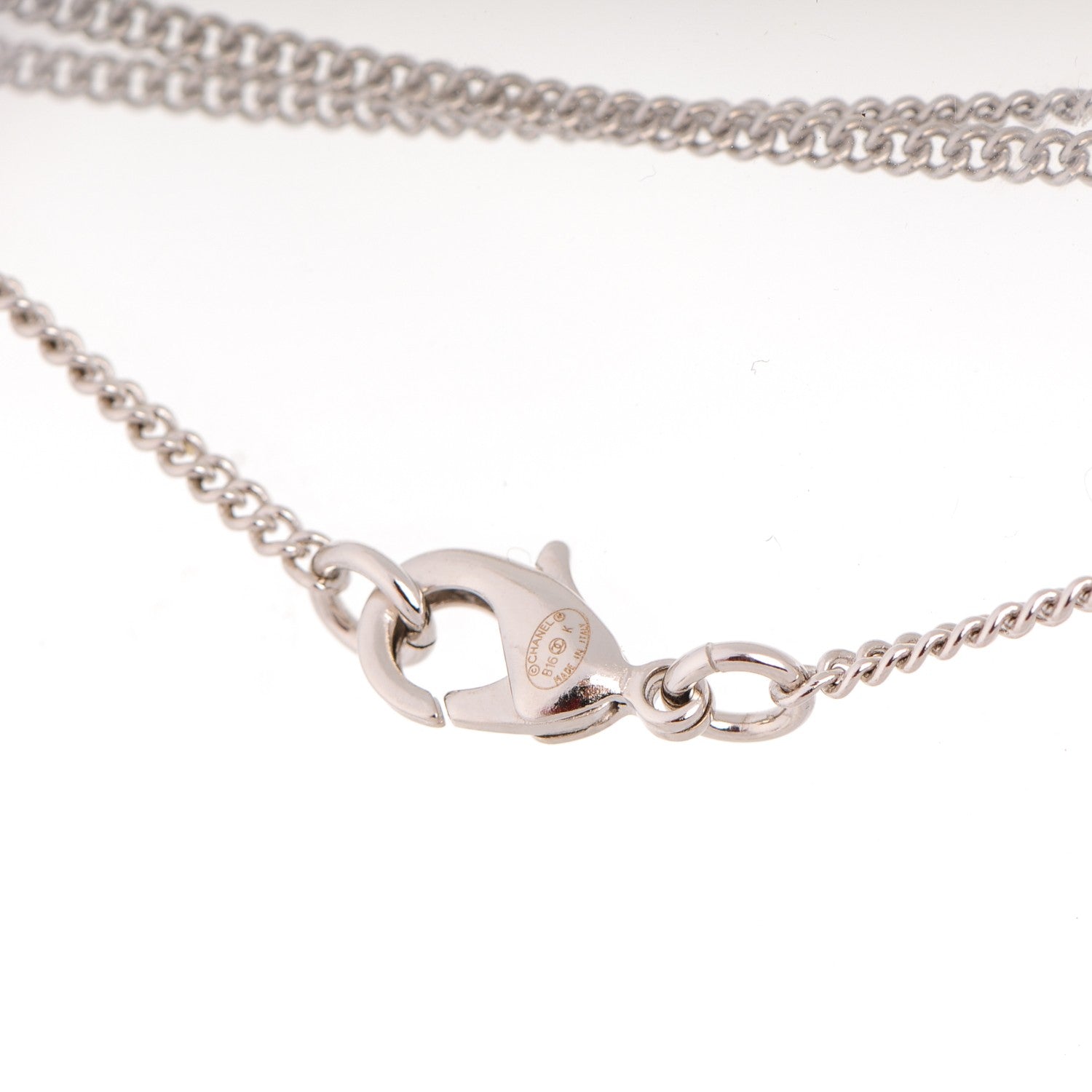 Chanel Crystal Emoji Choupette Cat Pendant Necklace Silver 4 of 4