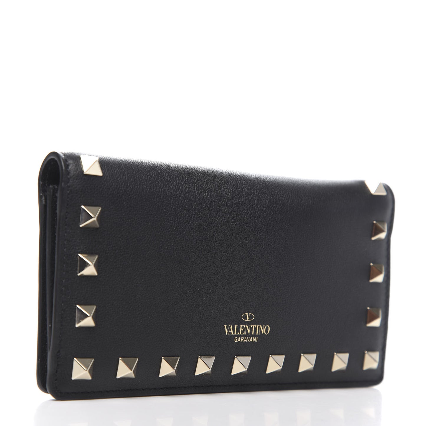 Vitello Rockstud Flap Wallet Black