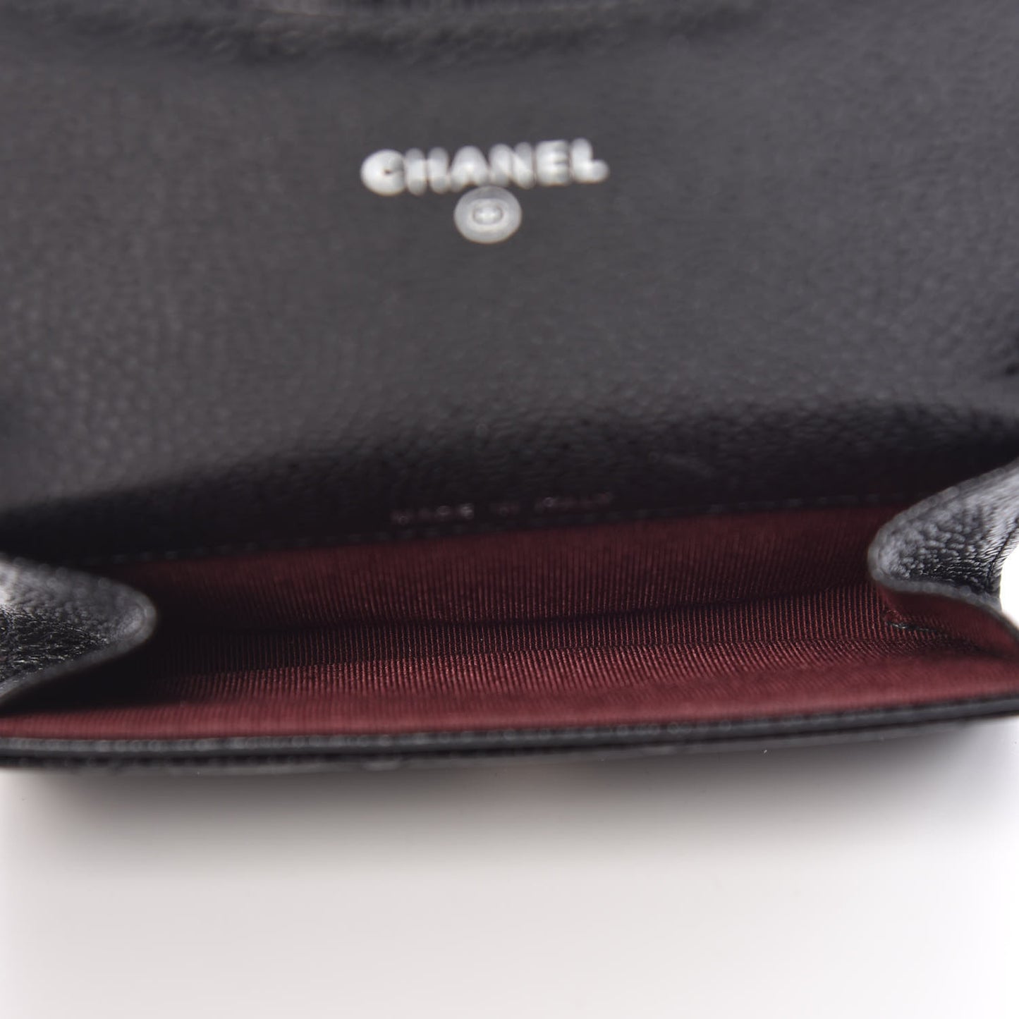 Caviar Quilted Flap Card Holder Black