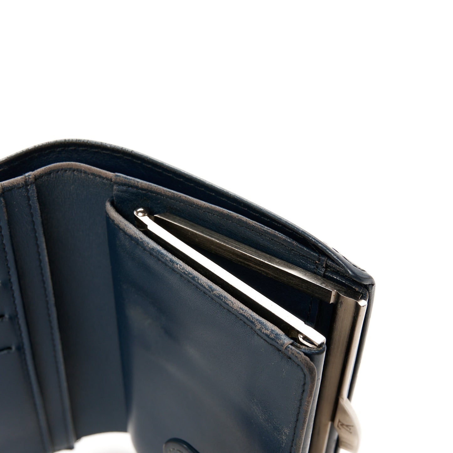 Mat Monogram French Purse Wallet Blue