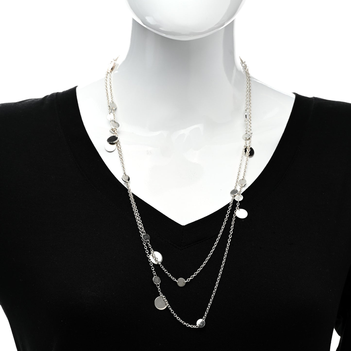 Sterling Silver 18K Rose Gold Confettis Long Necklace