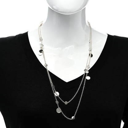 Hermes Sterling Silver 18K Rose Gold Confettis Long Necklace 2 of 5