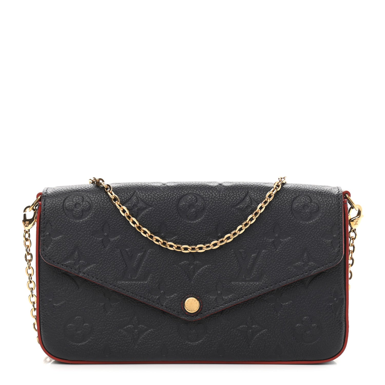 Louis Vuitton Empreinte Pochette Felicie Chain Wallet Marine Rouge 3 of 13
